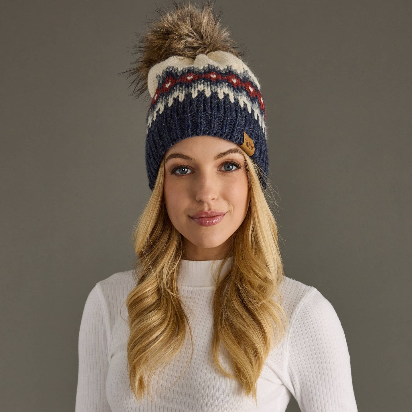 Patterned Pom Hat