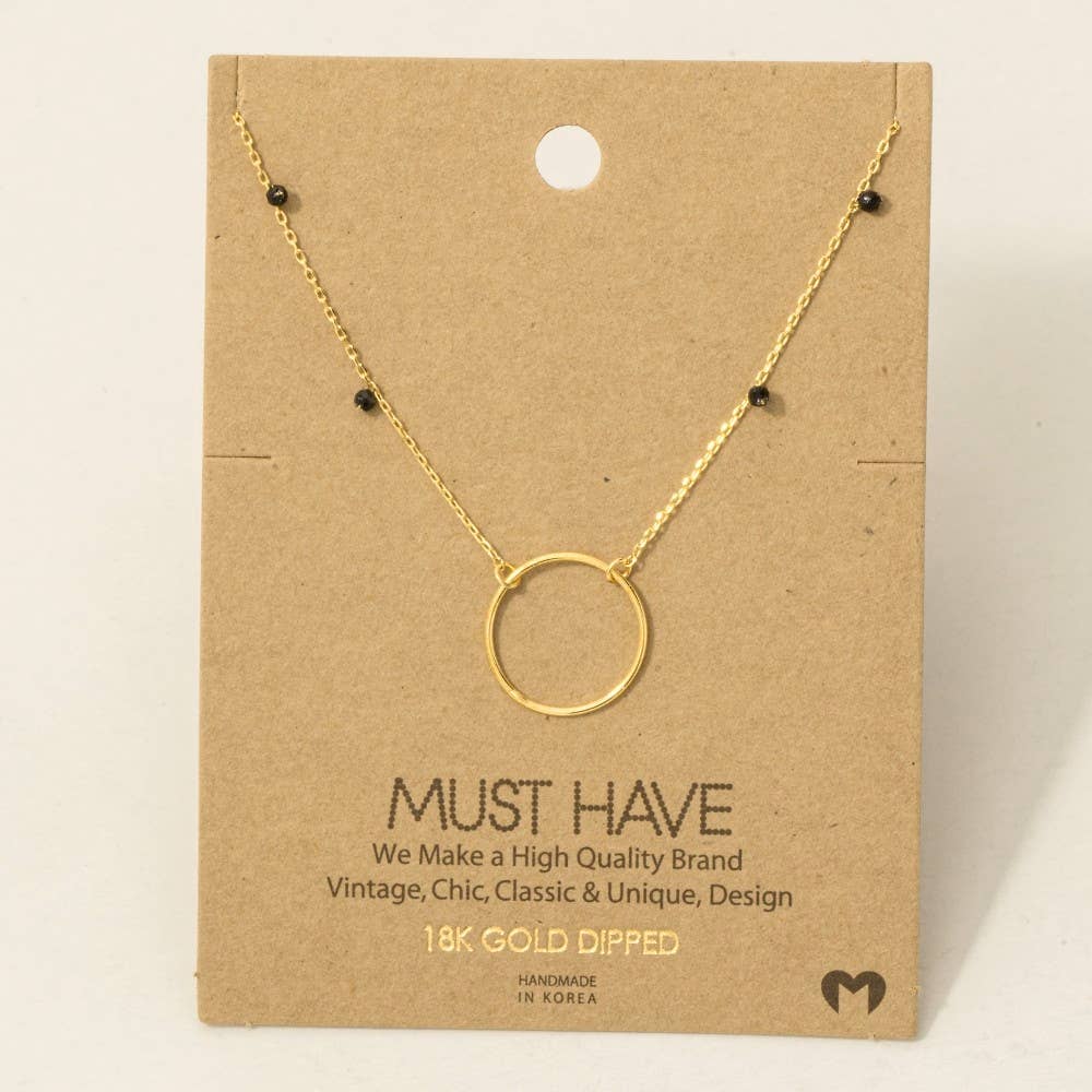 Center Hoop Charm Necklace