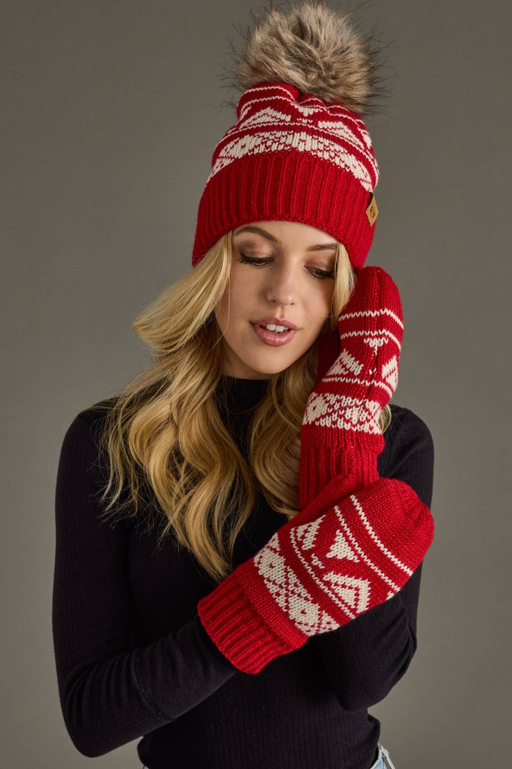 Patterned Pom Hat