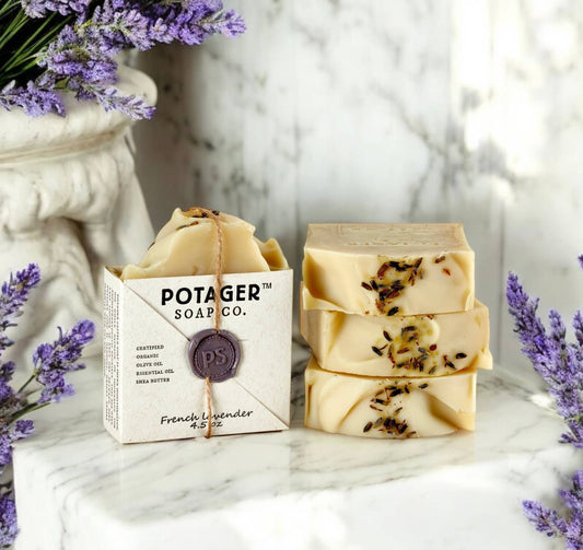 French Lavender Natural Handmade Bar Soap | Wrapped