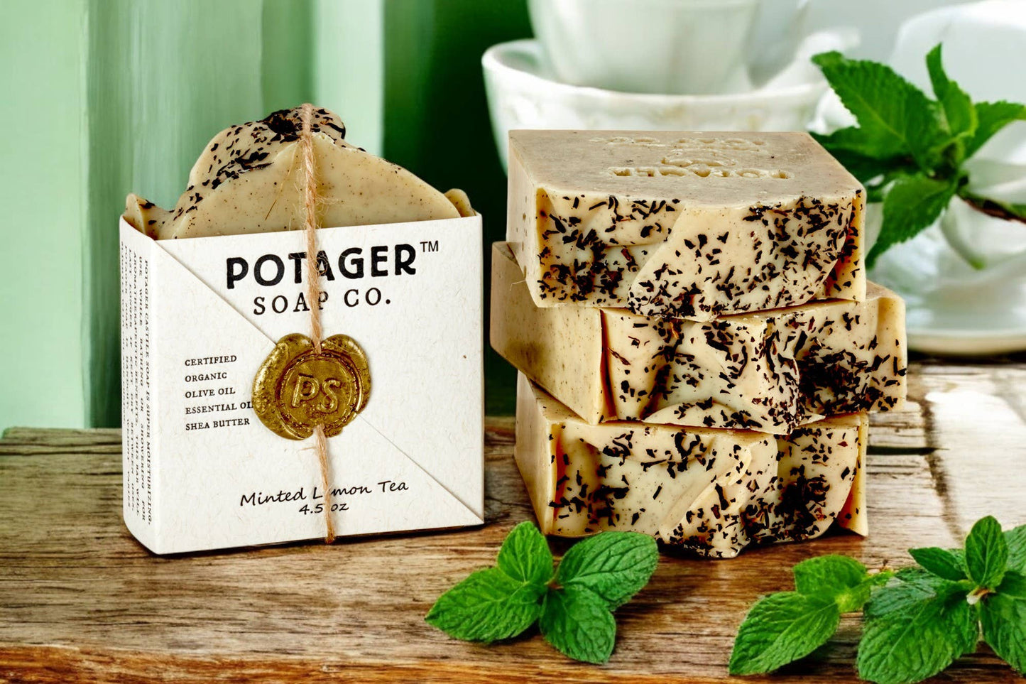 Minted Lemon Tea | Wrapped – Exfoliating Spa Soap Bar