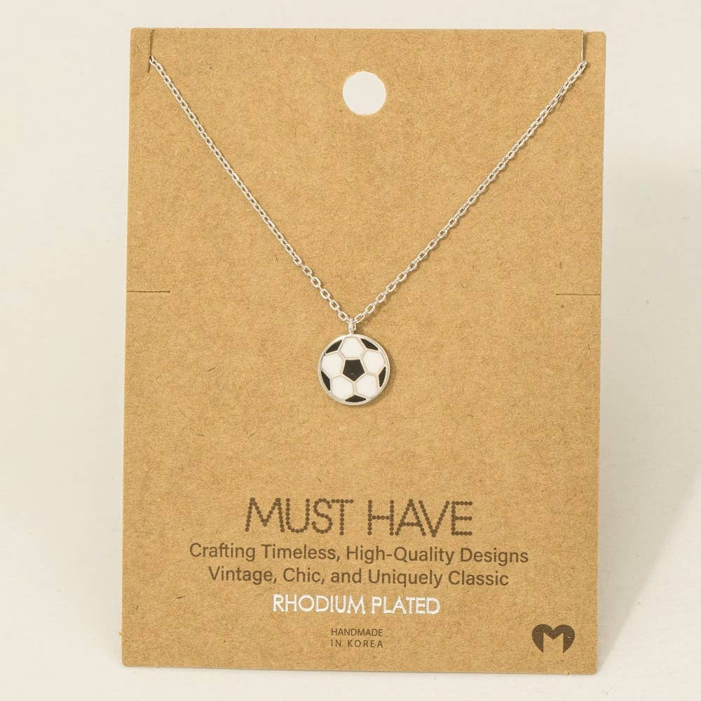 Game Day Gold Dipped Epoxy Soccer Ball Pendant Necklace