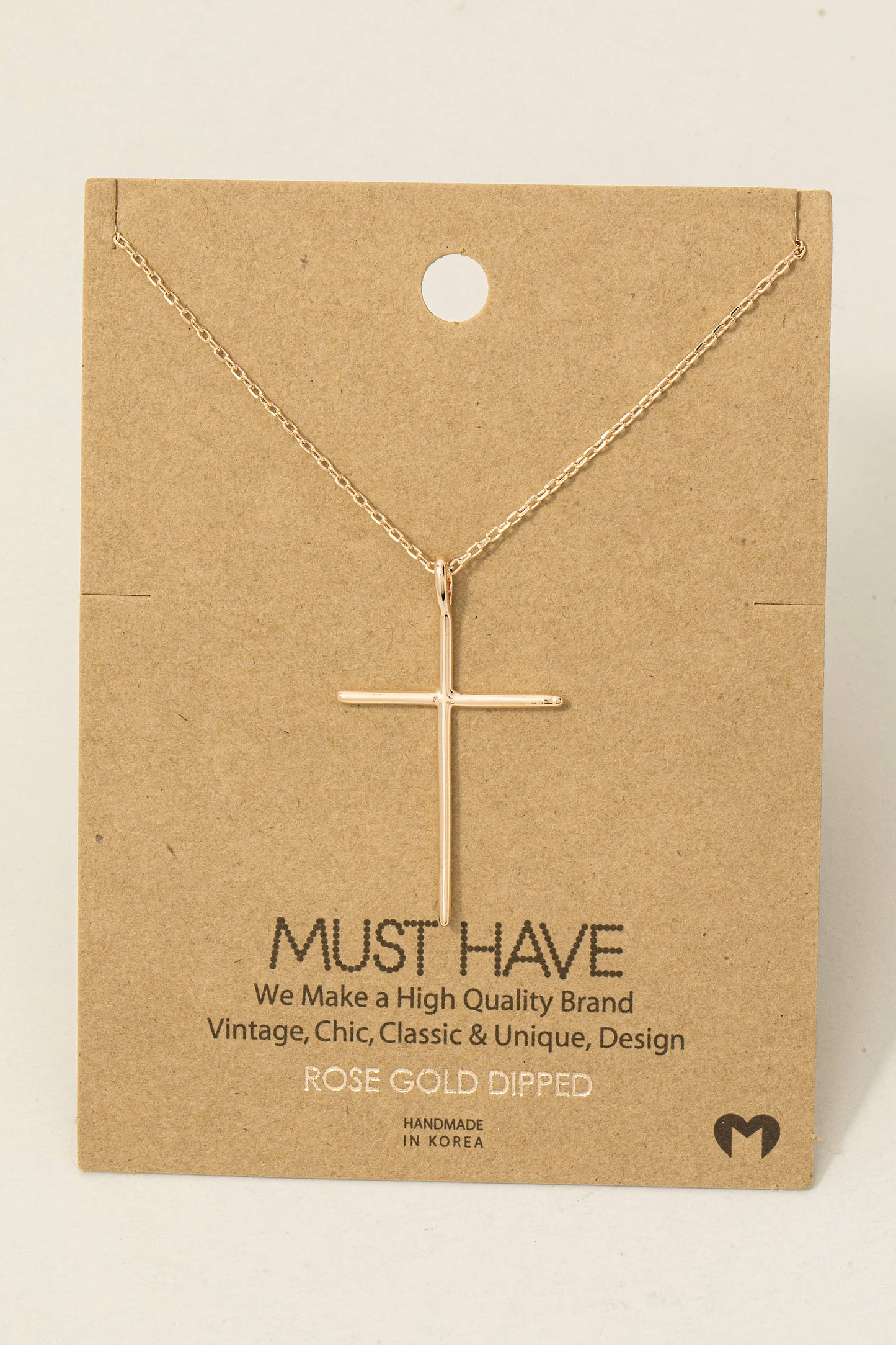Metallic Cross Necklace