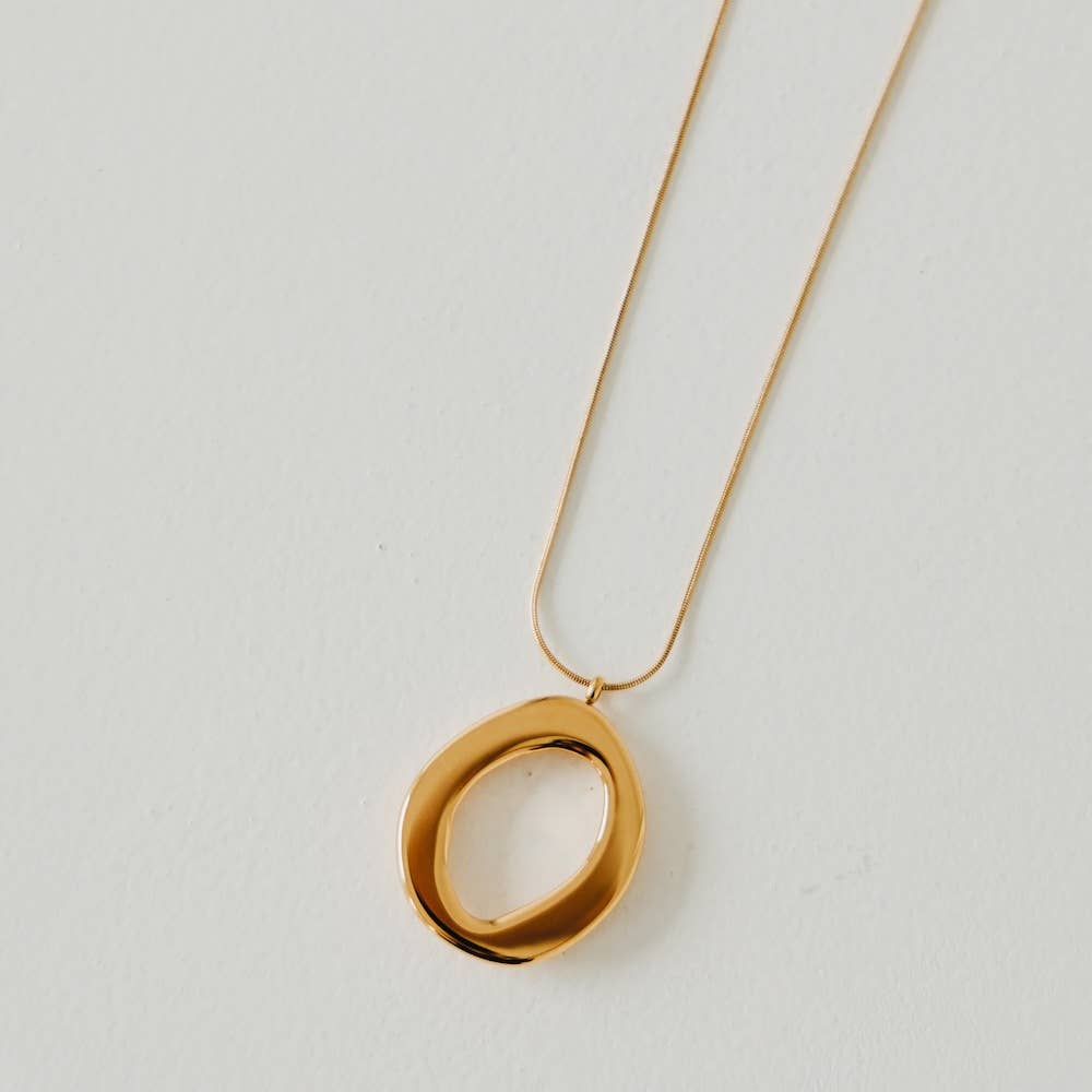 Camille Open Circle Statement Necklace - WATERPROOF