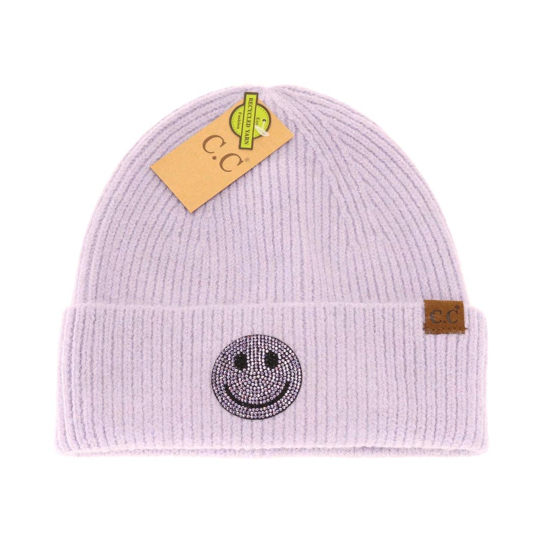 Rhinestone Smiley Beanie