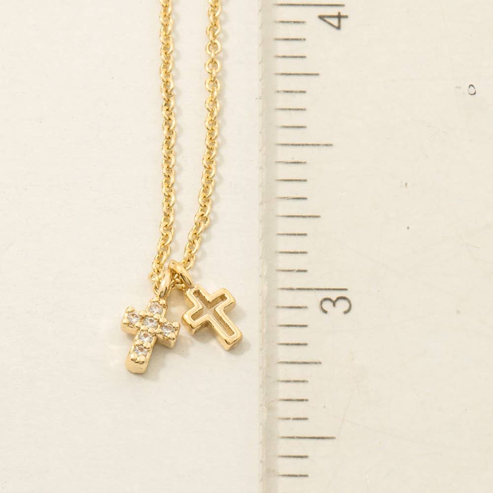 Secret Box Cz Cross Necklace