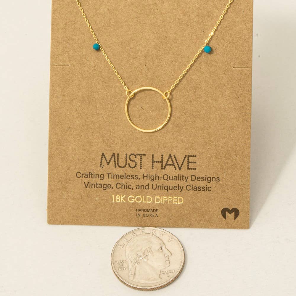 Center Hoop Charm Necklace