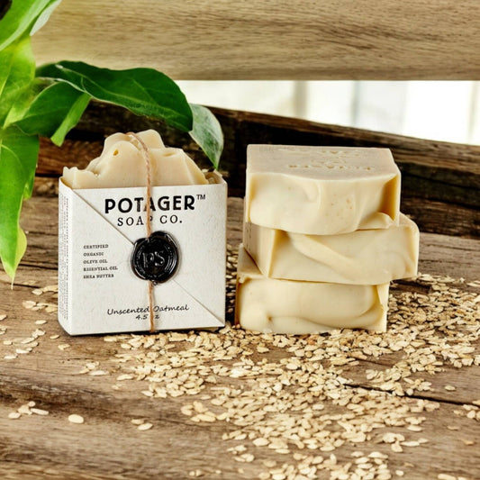 Unscented Oatmeal Handmade Bar Soap |  Organic Soap