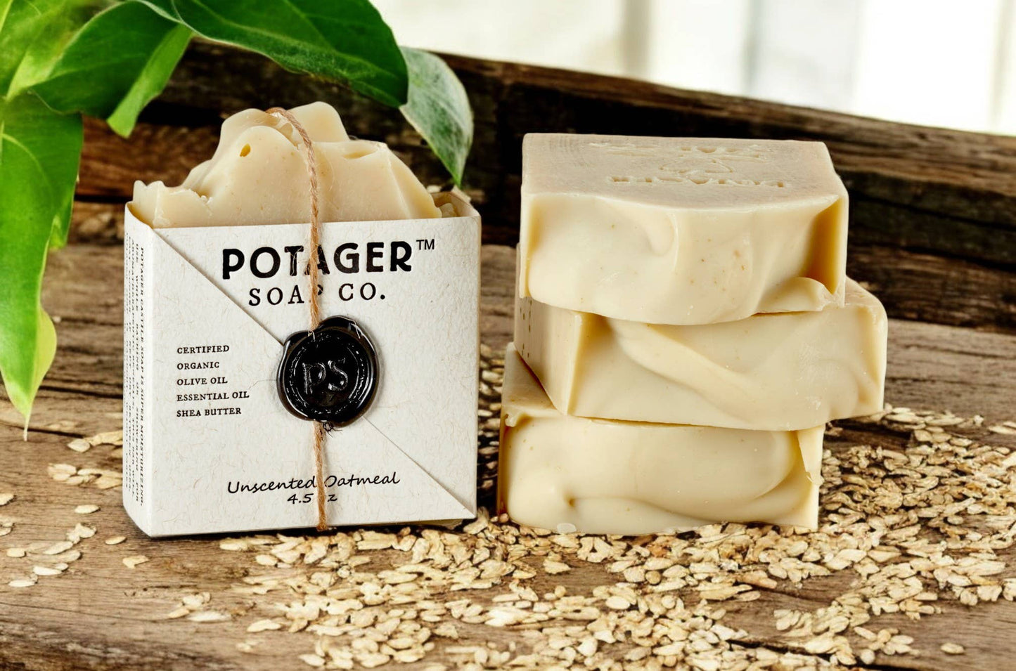 Unscented Oatmeal Handmade Bar Soap |  Organic Soap