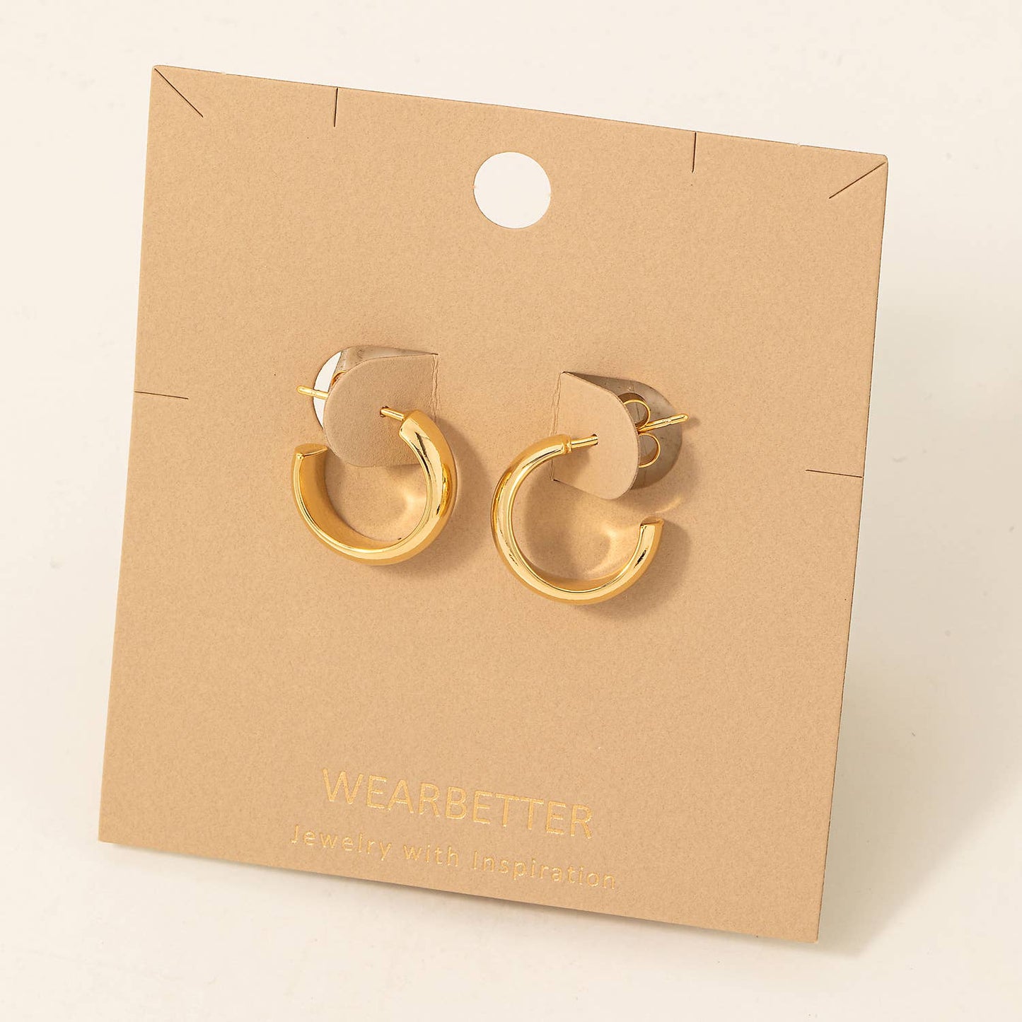 Metallic Small Flat Wide Latch Hoop Earrings