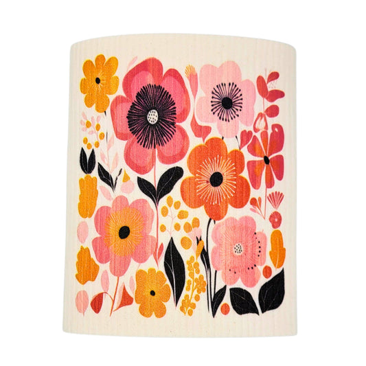 Summer Flower Garden Swedish Dishcloth