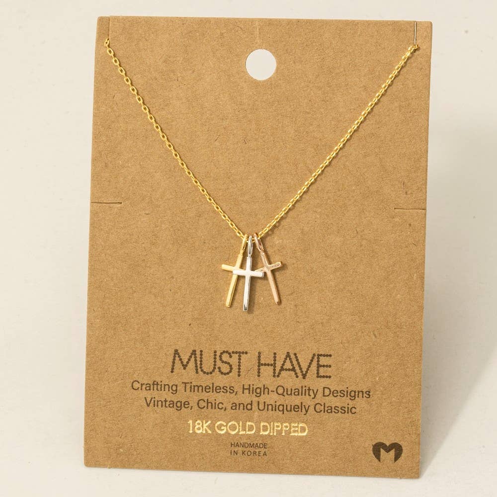 Triple Cross Necklace