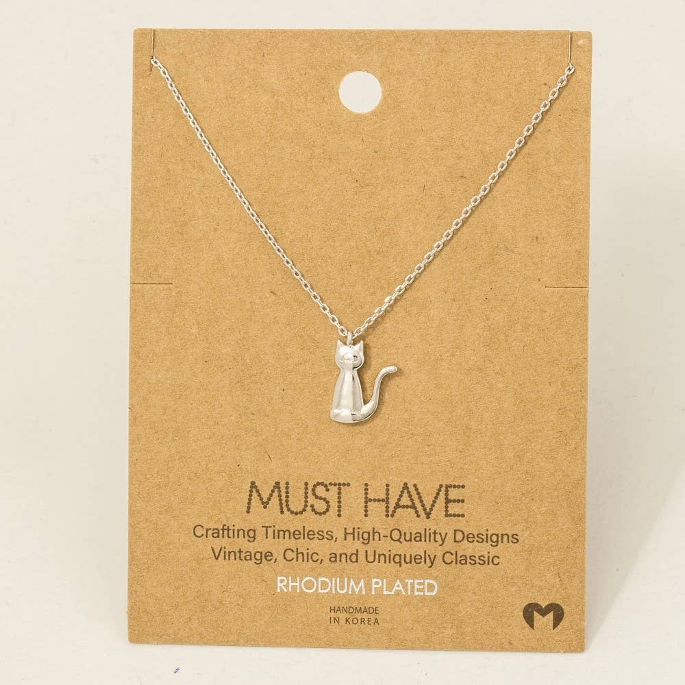 Gold Dipped Cat Pendant Necklace