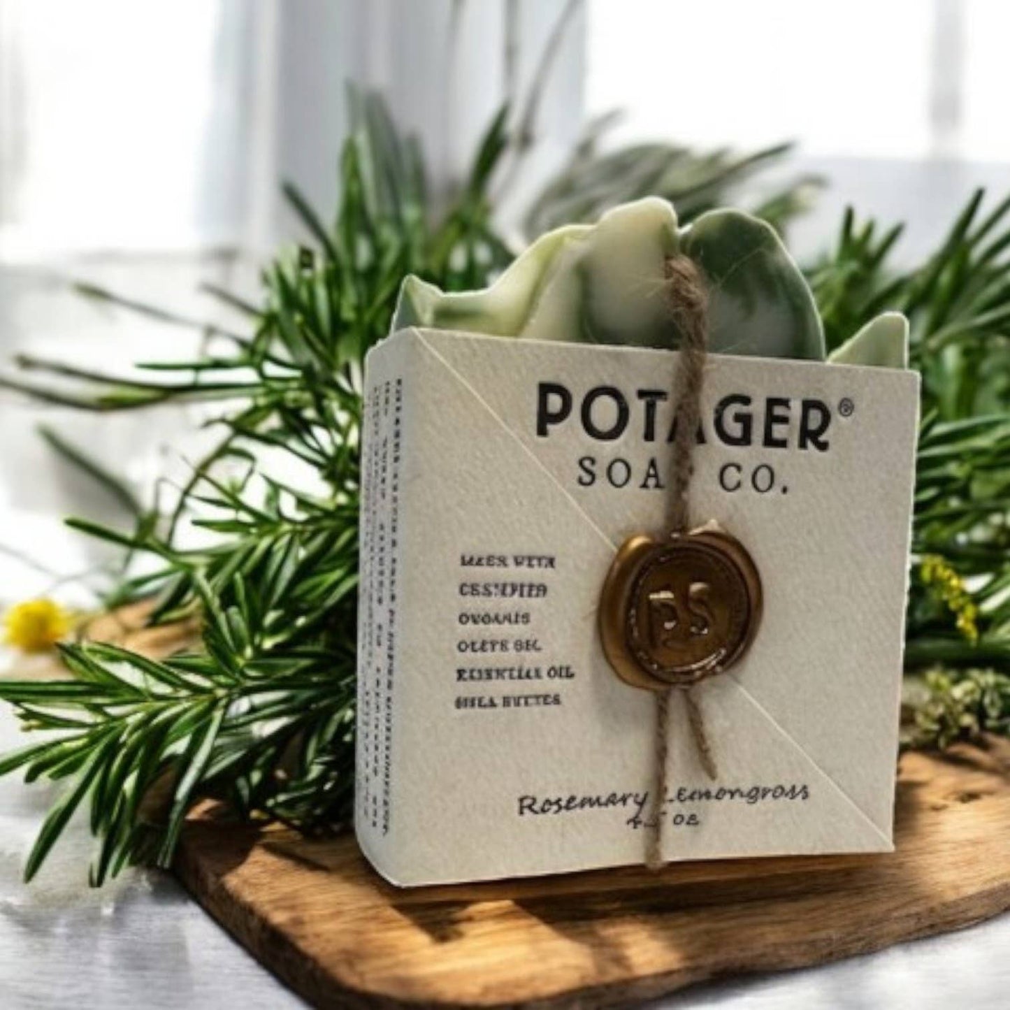 Rosemary Lemongrass Soap | Organic | Handmade | Wrapped