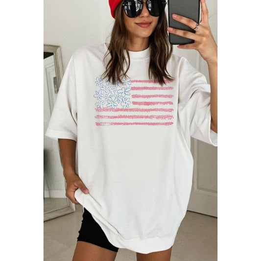 AMERICAN FLAG OVERSIZED MINERAL GRAPHIC TEE