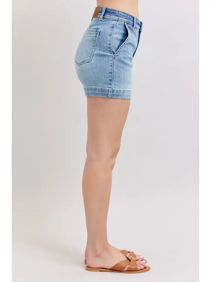 Hw Denim Trouser Shorts