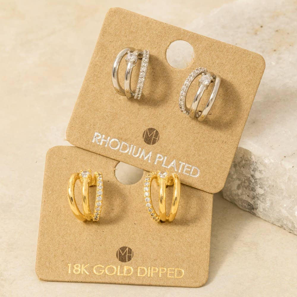 Layered Huggie Earrings