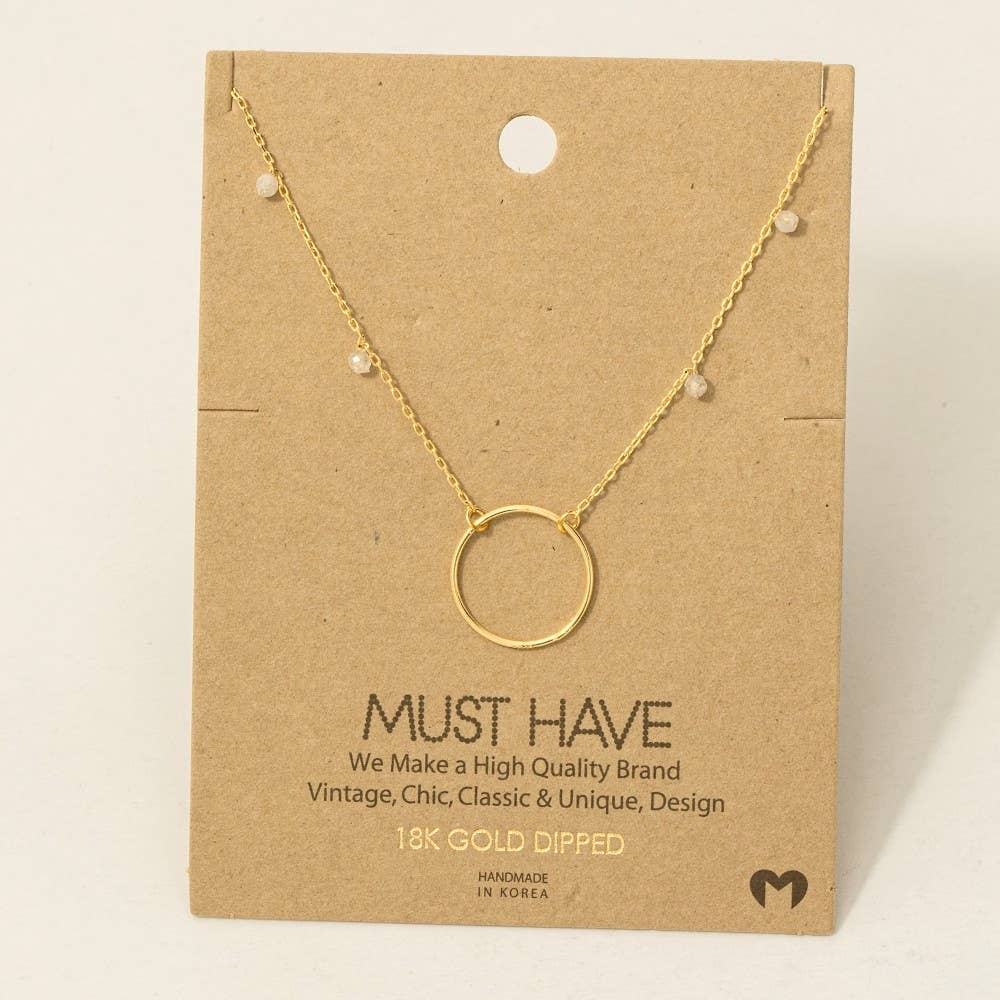 Center Hoop Charm Necklace