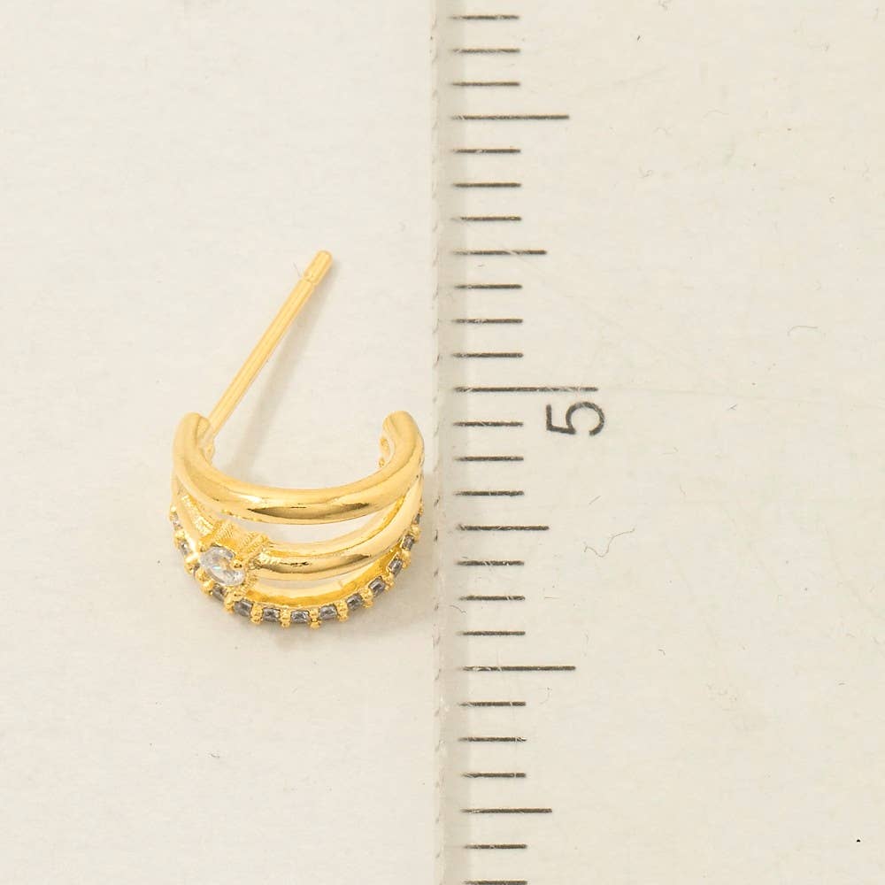 Layered Huggie Earrings