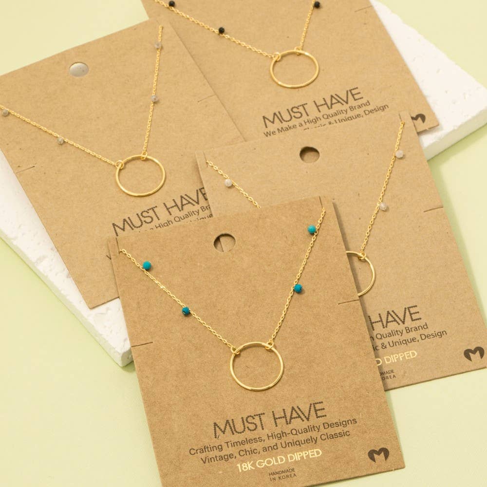 Center Hoop Charm Necklace