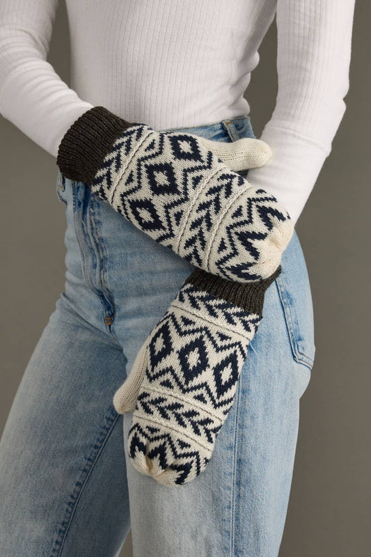 Gray Patterned Mittens