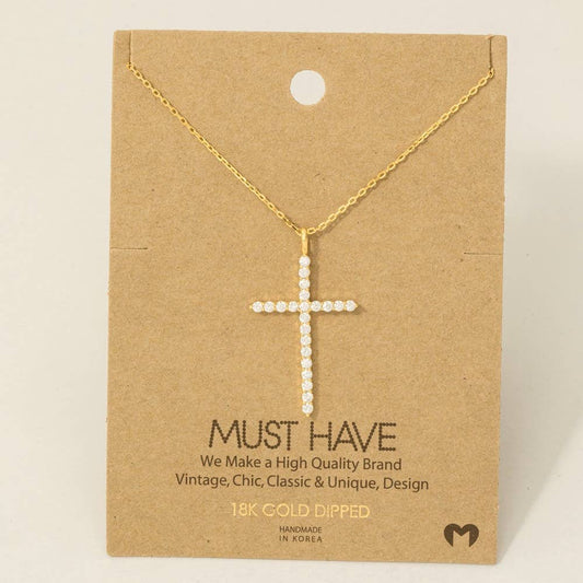 Pave Cross Necklace