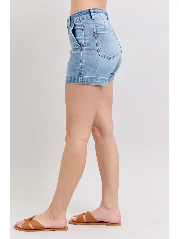 Hw Denim Trouser Shorts