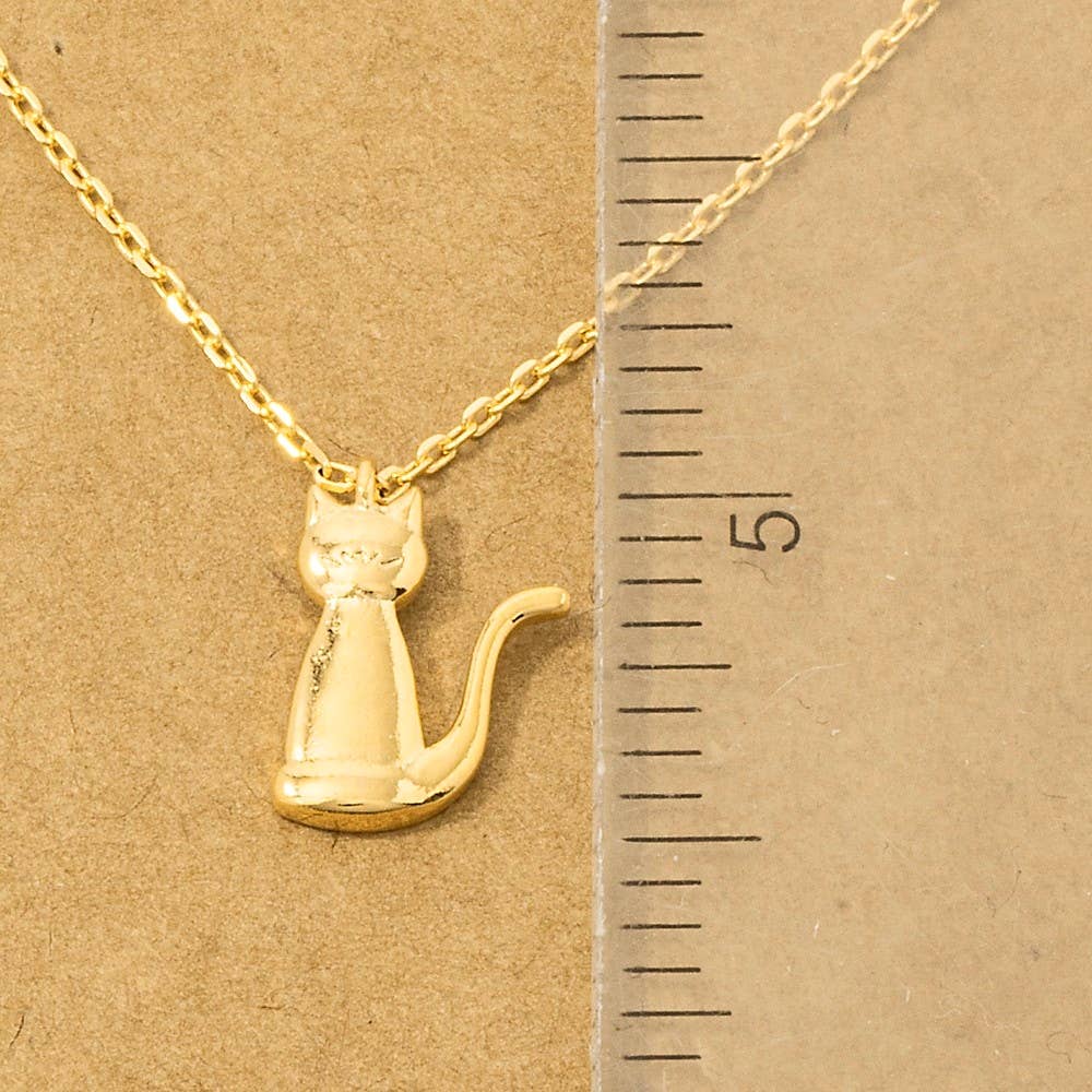 Gold Dipped Cat Pendant Necklace