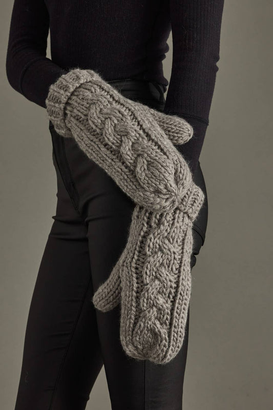 Gray Knit Mittens