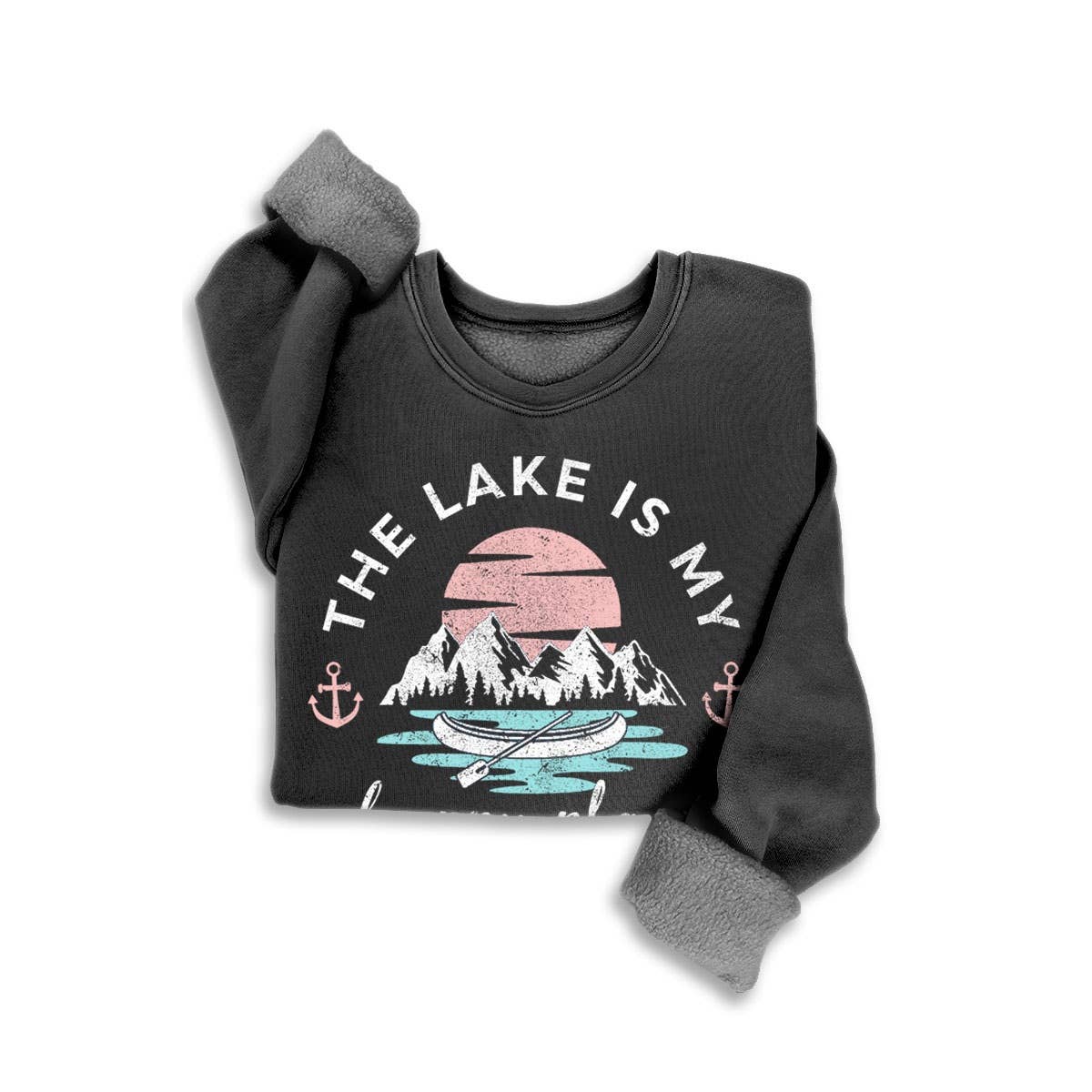 THE LAKE IS MY HAPPY PLACE MINERAL SWEATSHIRTS