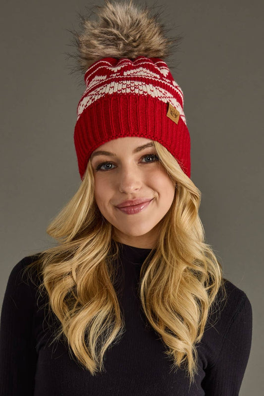 Patterned Pom Hat