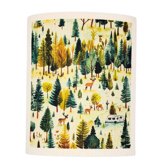 Summer Camping Trip Swedish Dishcloth
