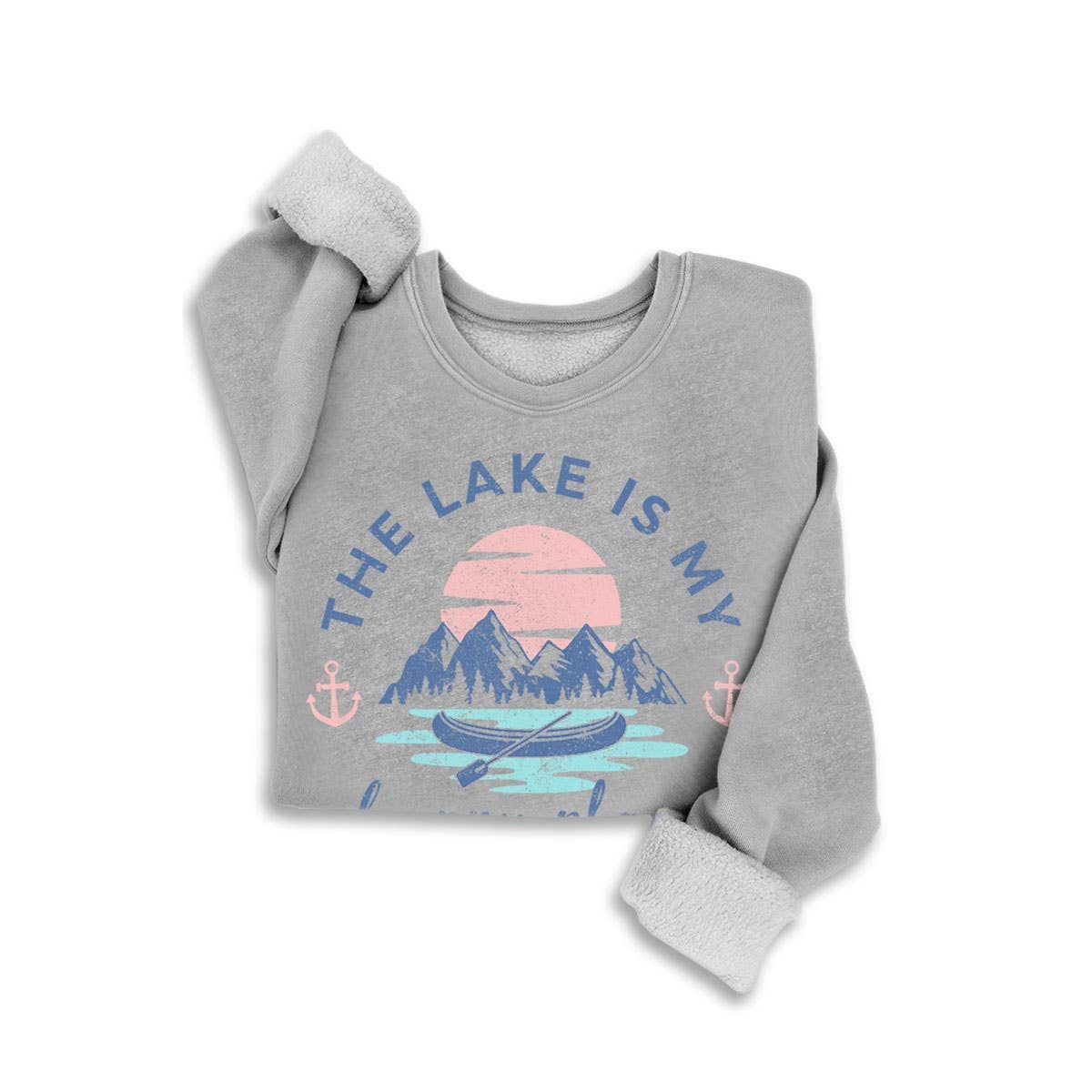 THE LAKE IS MY HAPPY PLACE MINERAL SWEATSHIRTS
