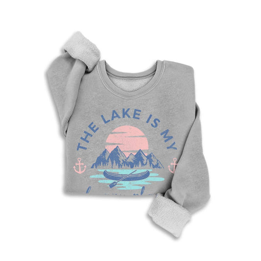 THE LAKE IS MY HAPPY PLACE MINERAL SWEATSHIRTS