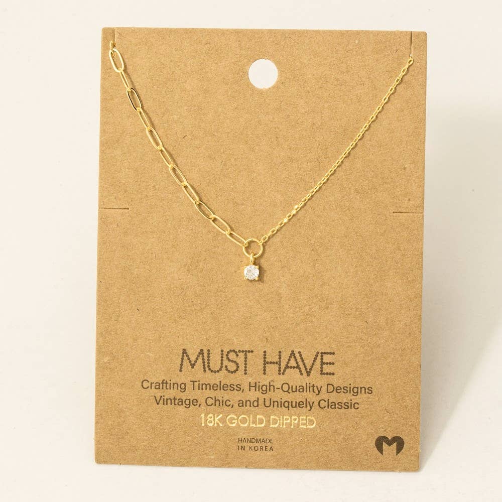 Chain Link Rhinestone Necklace