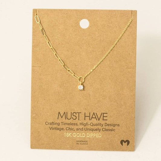 Chain Link Rhinestone Necklace