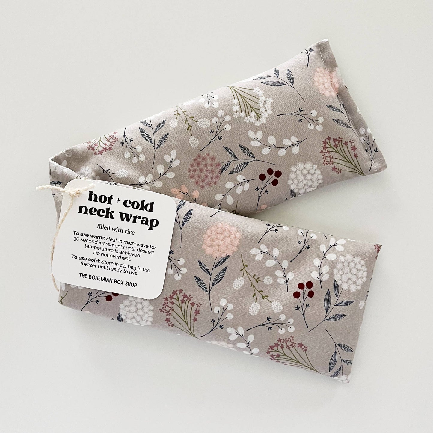 Hot & Cold Therapy Neck Wrap - Gray Floral Relaxation