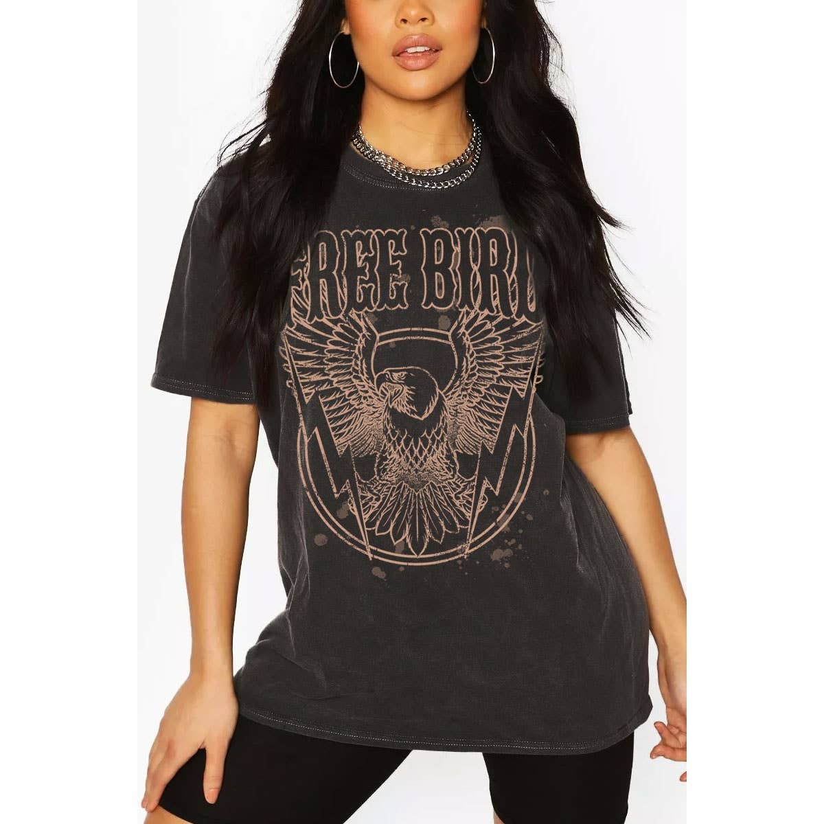 FREE BIRD OVERSIZED GRAPHIC TEE